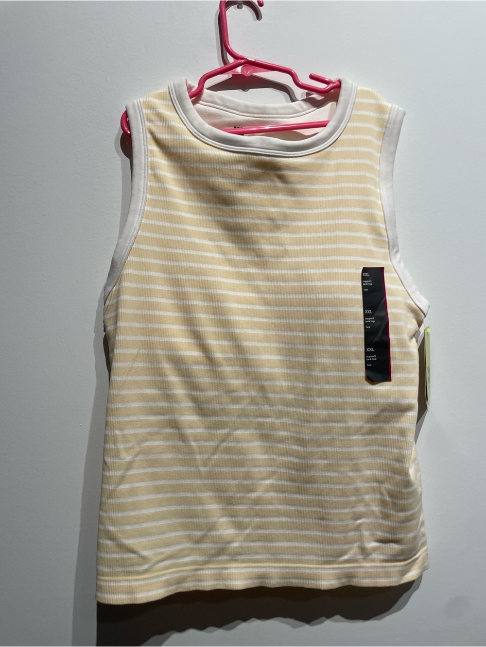 All In Motion Women’s Support Tank Top Yellow/White Size XXL NWT